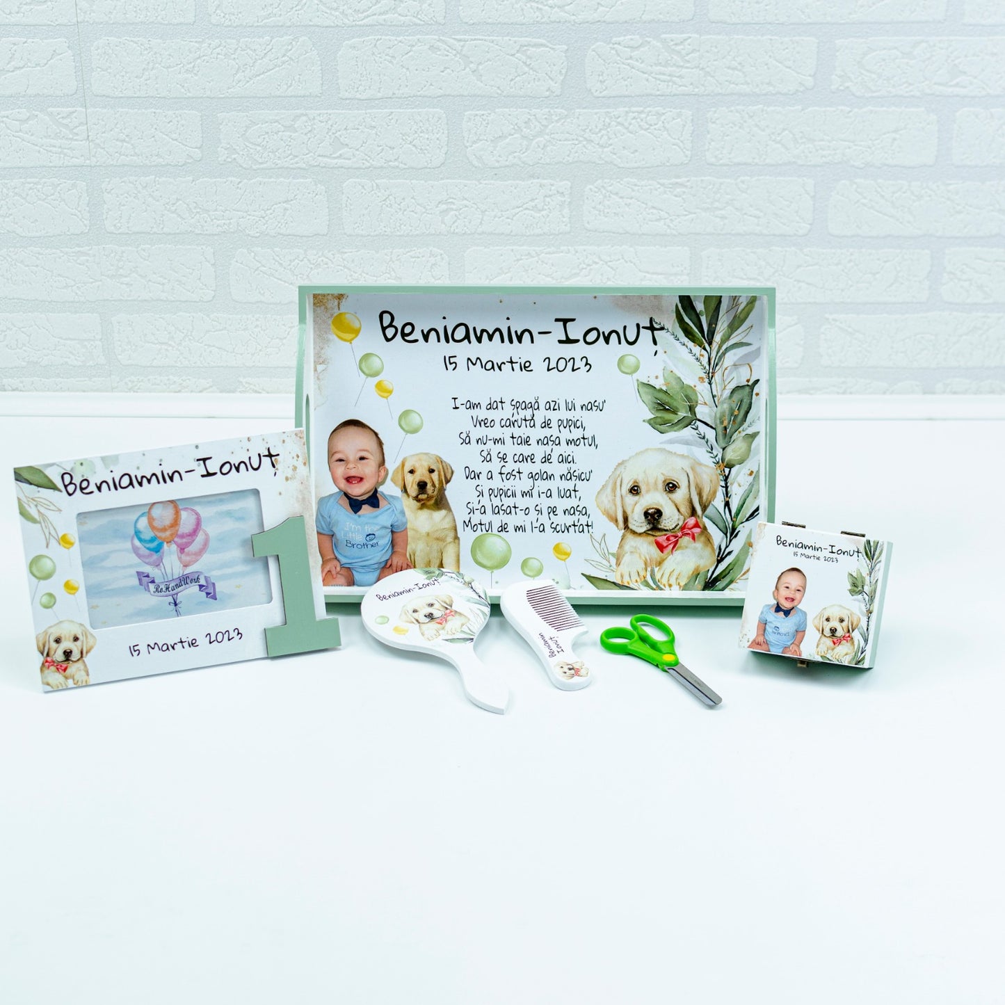 Set mot baietel si catel- set tava pentru taiere mot - RoHandWork