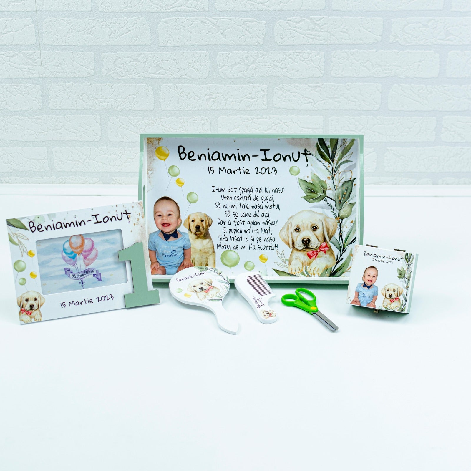 Set mot baietel si catel- set tava pentru taiere mot - RoHandWork