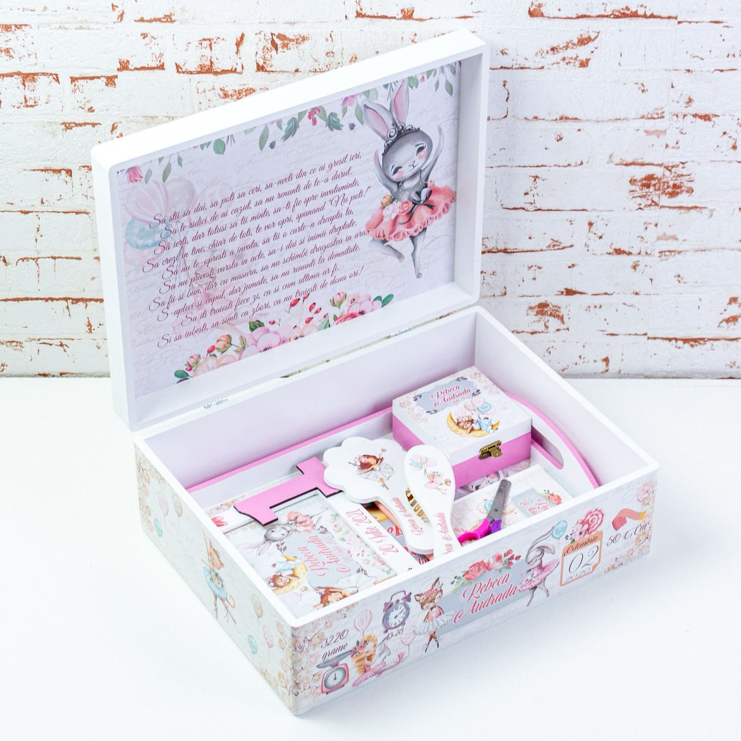 Set mot personalizat cu tema Balerina  - set tava pentru taiere mot - RoHandWork