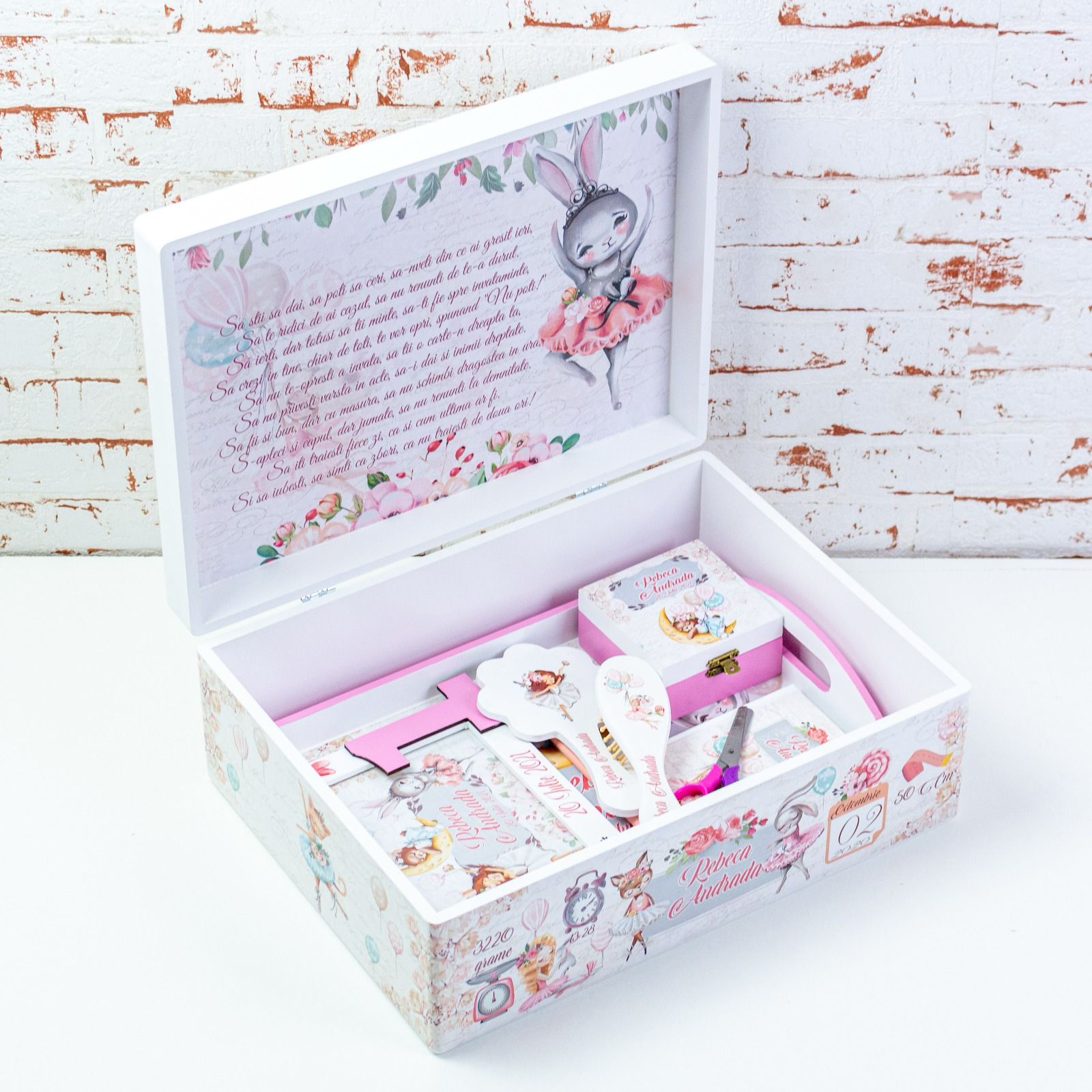Set mot personalizat cu tema Balerina  - set tava pentru taiere mot - RoHandWork
