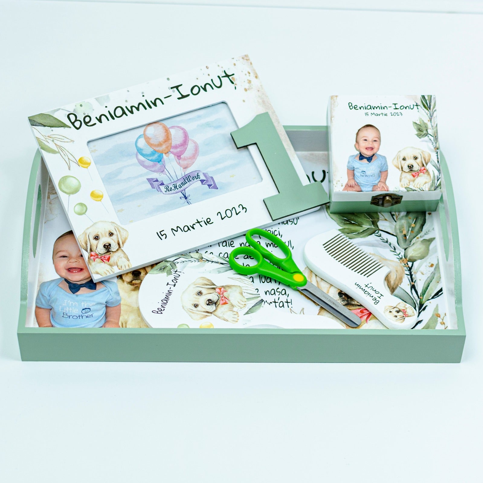 Set mot baietel si catel- set tava pentru taiere mot - RoHandWork