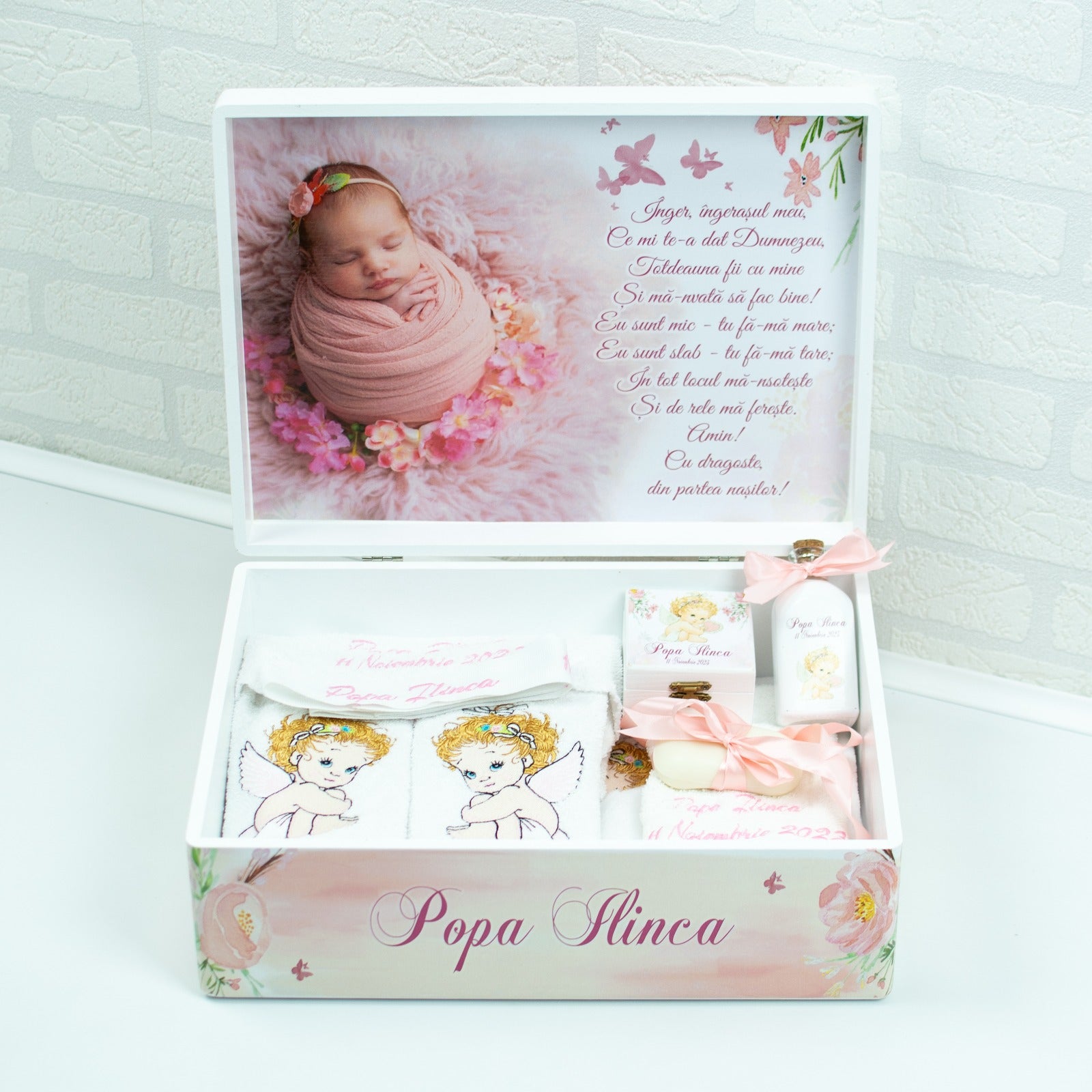 Set trusou botez Ingeras2 cu poza - RoHandWork