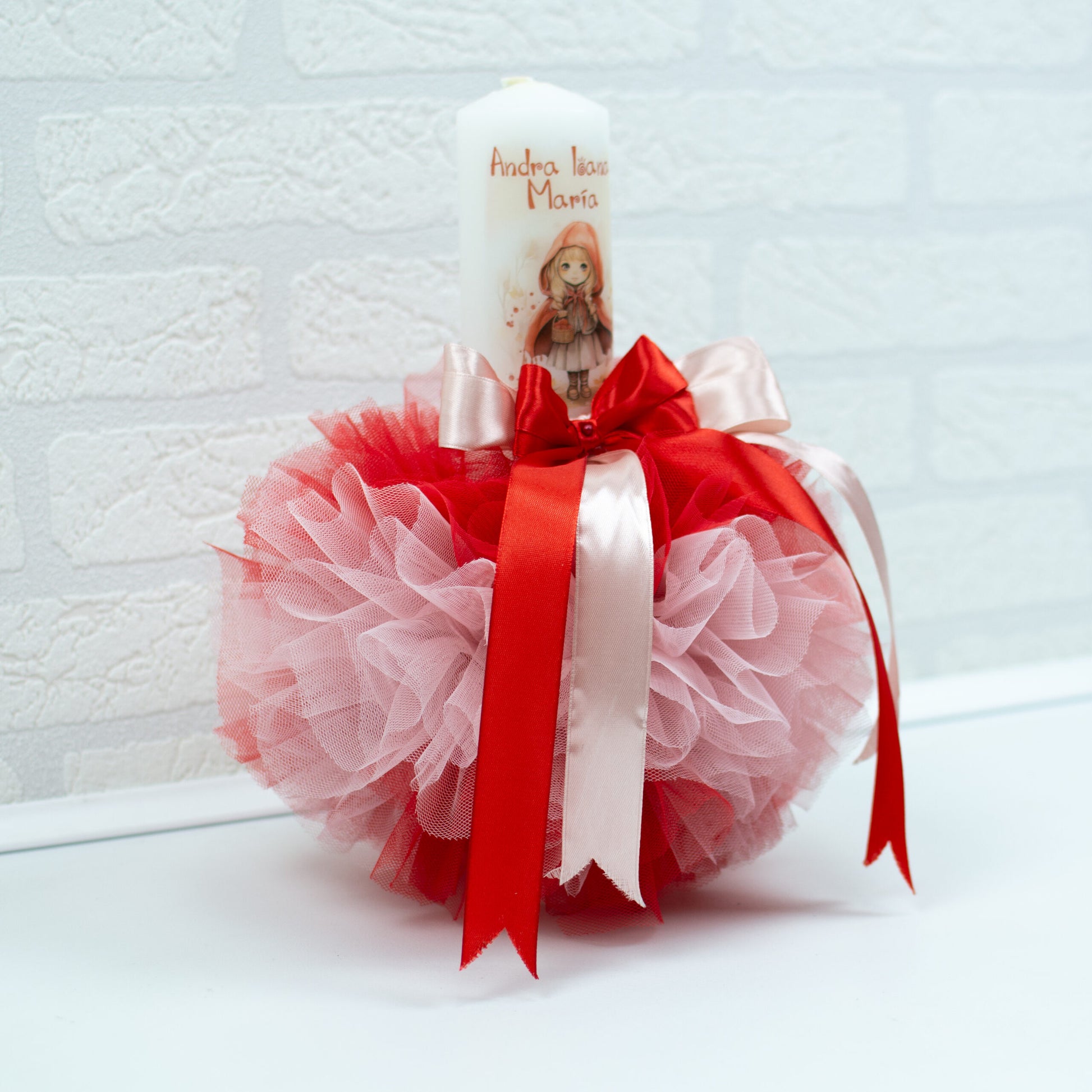 Lumanare tul Scutita rosie RoHandWork