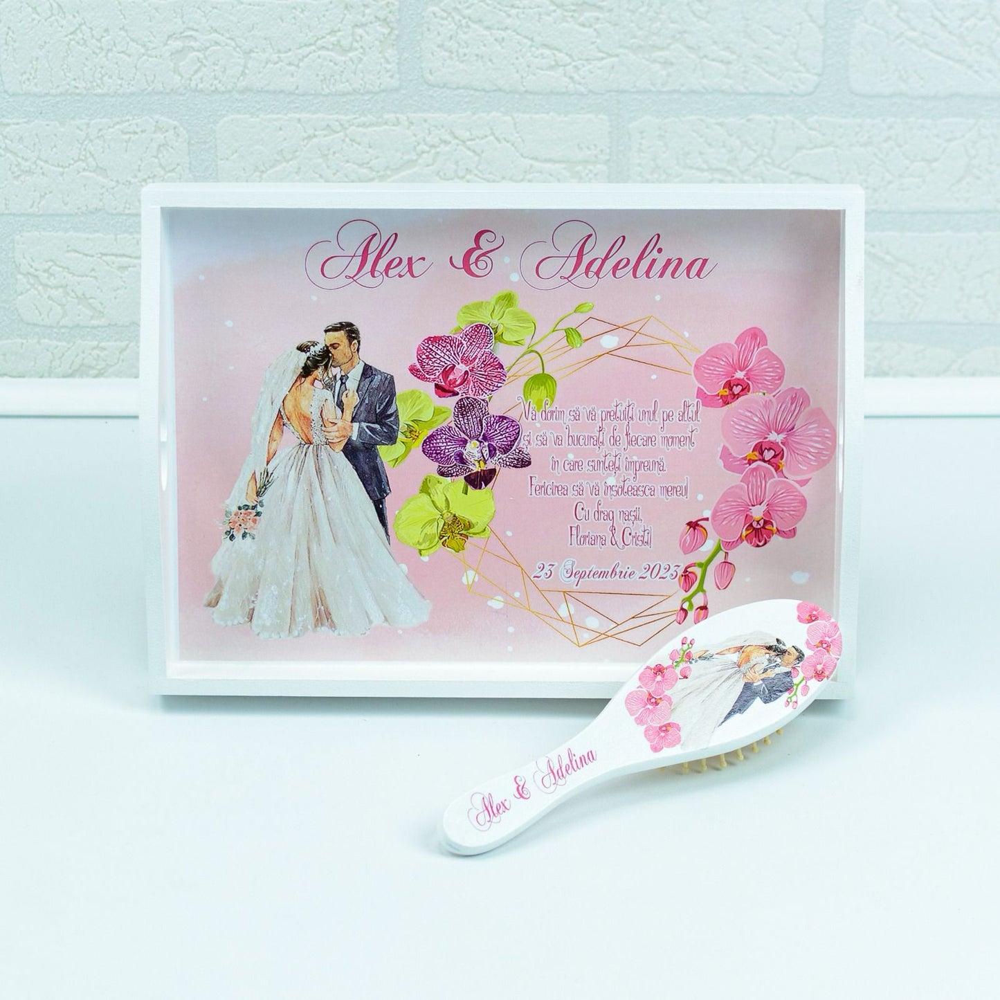Set gatitul miresei Orhidee Roz RoHandWork