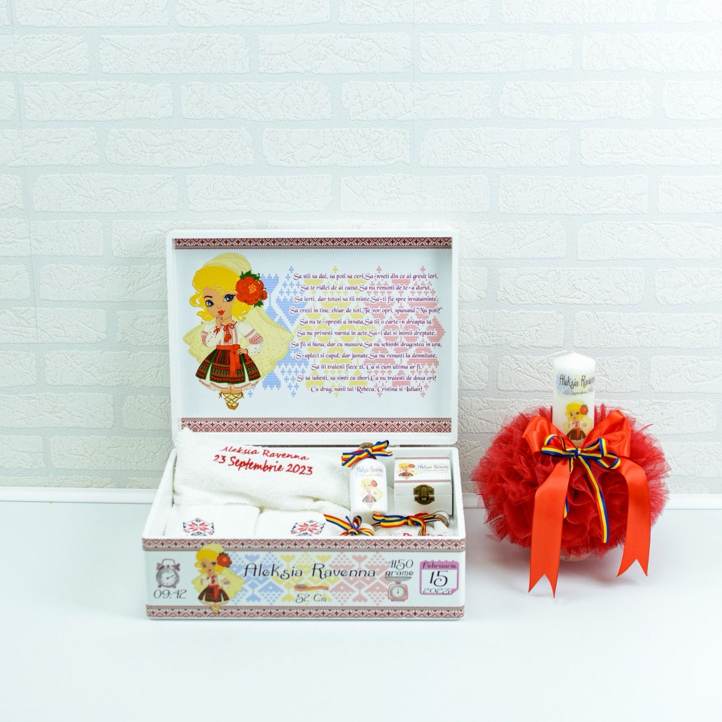 Set trusou botez Traditional Romanesc Fetita - RoHandWork