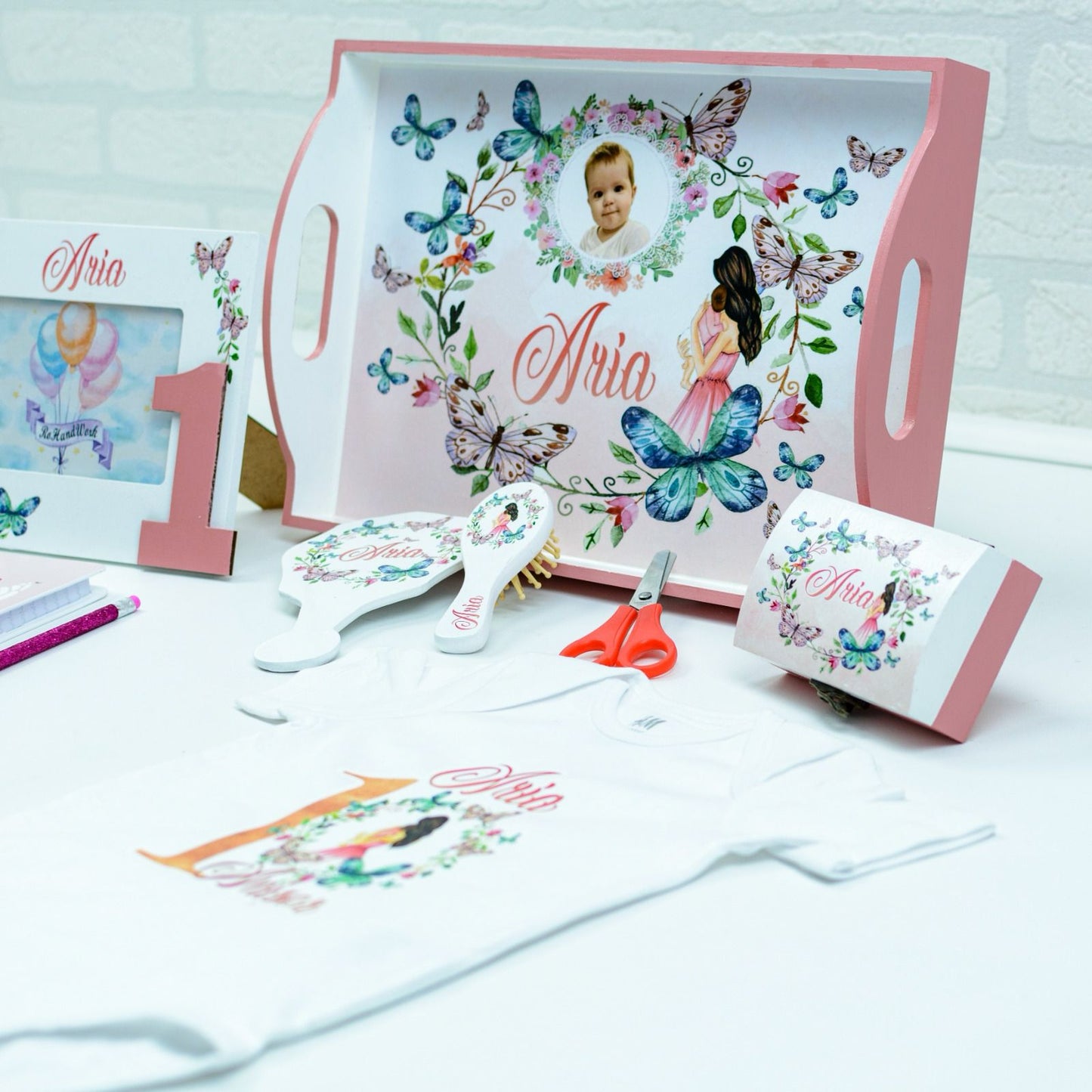 Set mot Mami si bebe- set tava pentru taiere mot - RoHandWork