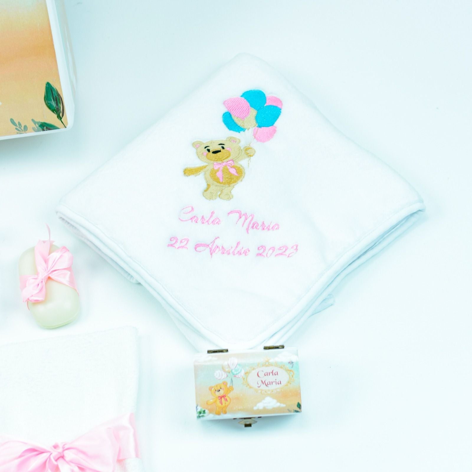 Set trusou botez Ursulet delicat fetita - RoHandWork