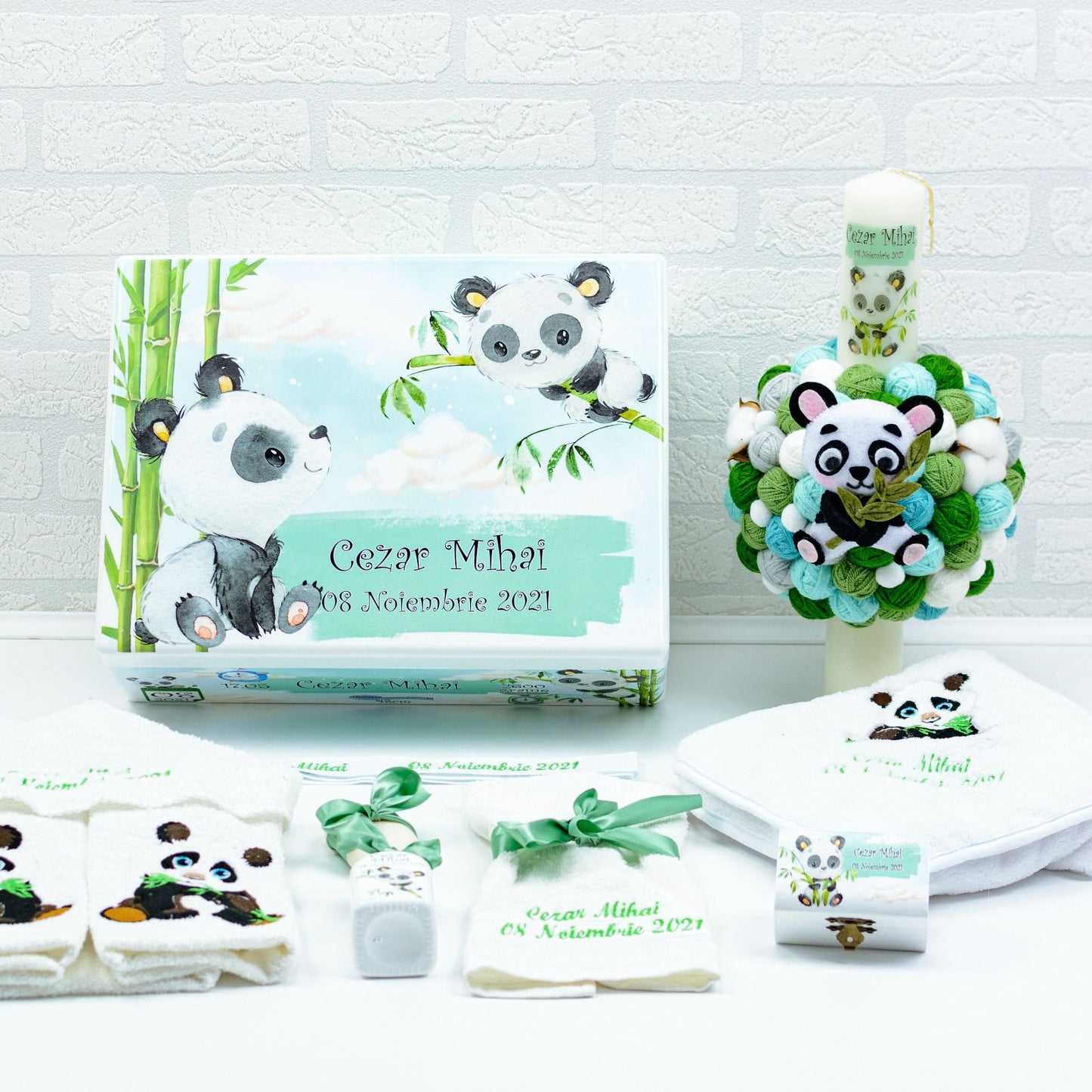 Set trusou botez Ursulet Panda - RoHandWork