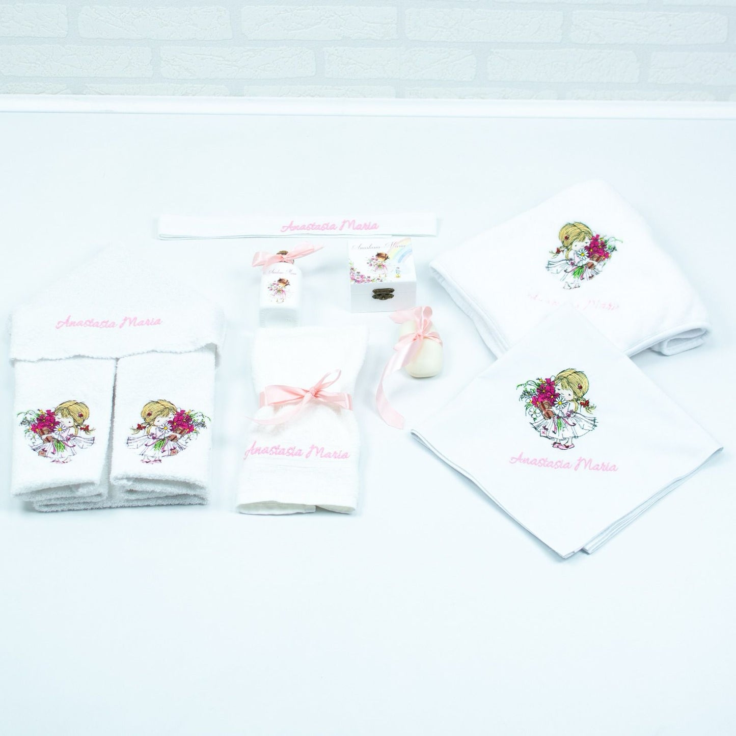 Set trusou botez Fetita Roz - RoHandWork
