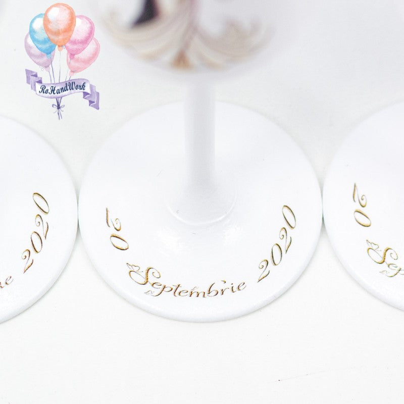 Set 4 pahare Nunta fluturi RoHandWork