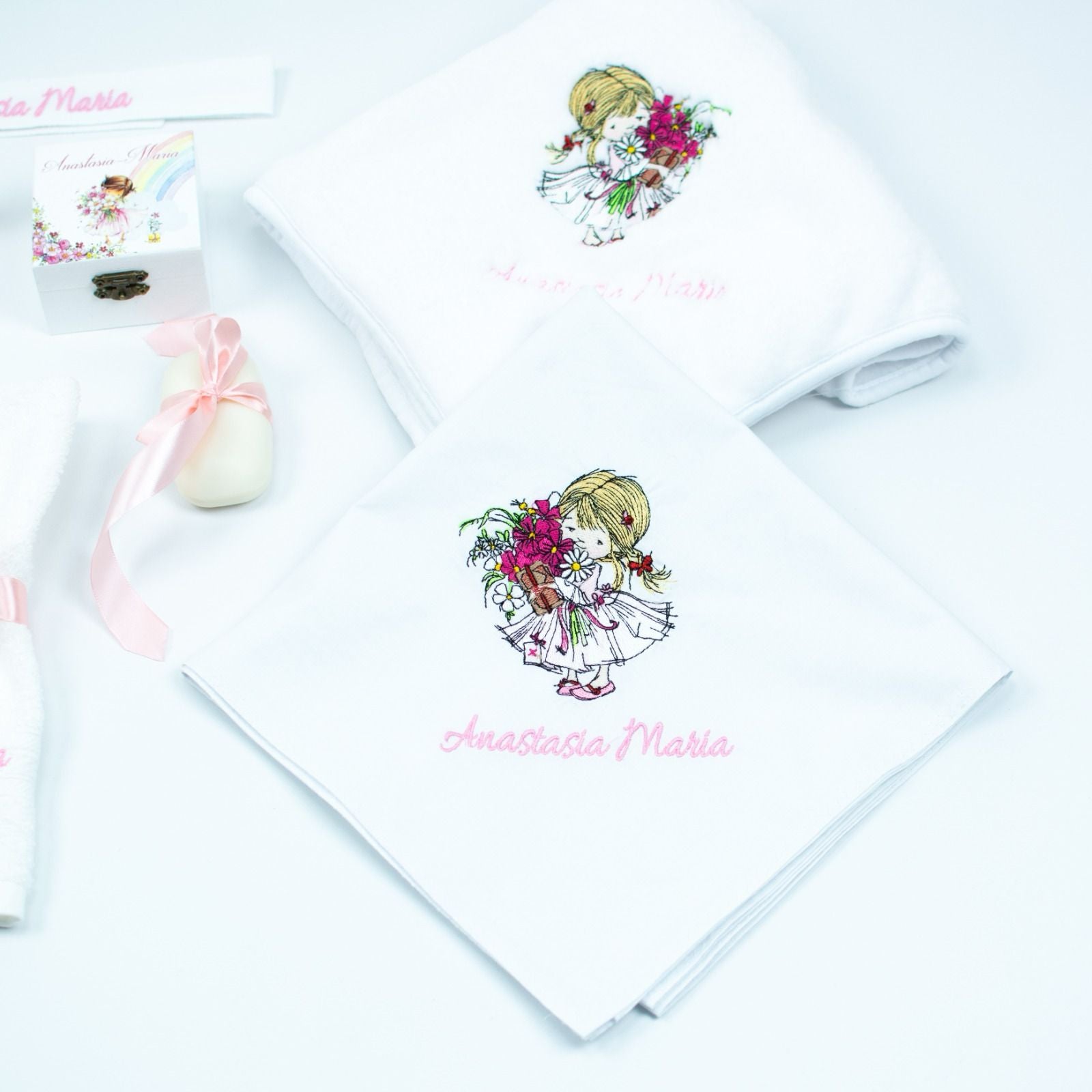 Set trusou botez Fetita Roz - RoHandWork