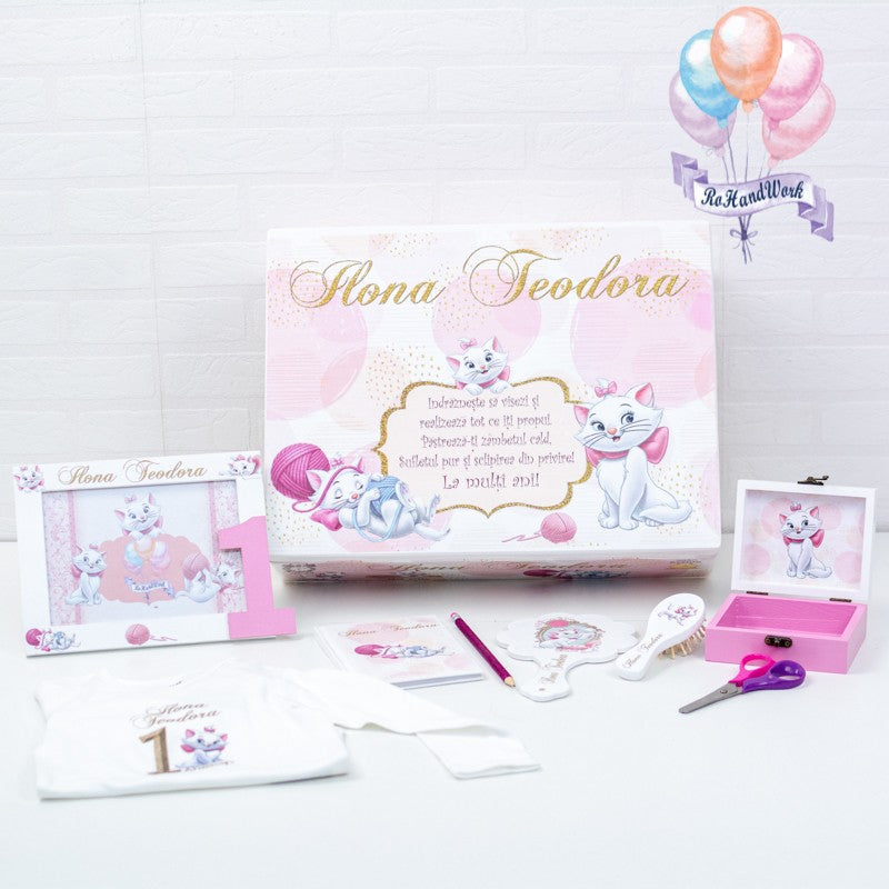 Set complet Mot Fetita cu Pisica Marie RoHandWork
