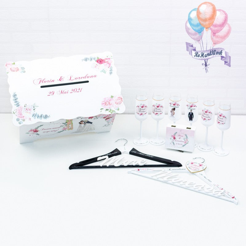 Set de 2 umerase nunta cu flori RoHandWork