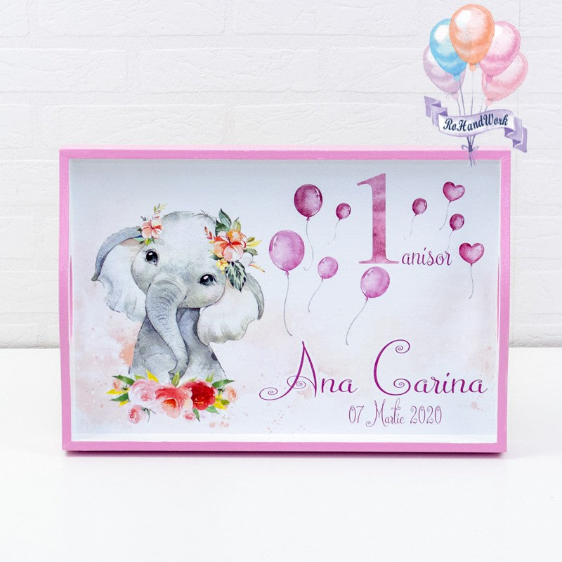 Set turta personalizat Elefantel-set tava pentru taiere mot personalizat - RoHandWork