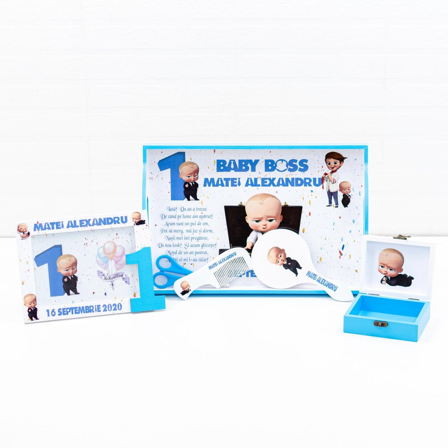 Set mot Baby Boss confetti RoHandWork