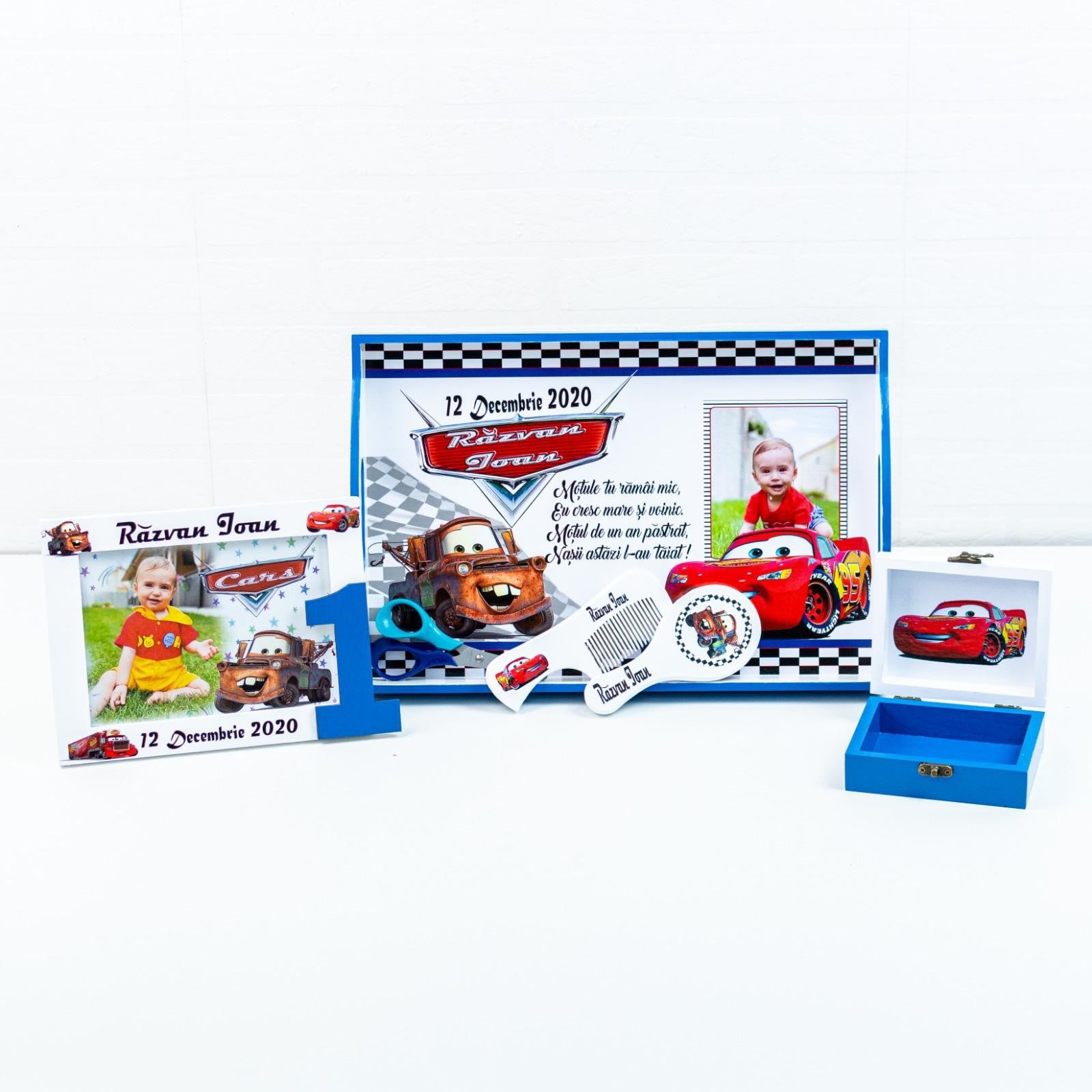 Set tăviță mot personalizat Cars Albastru 1 - RoHandWork
