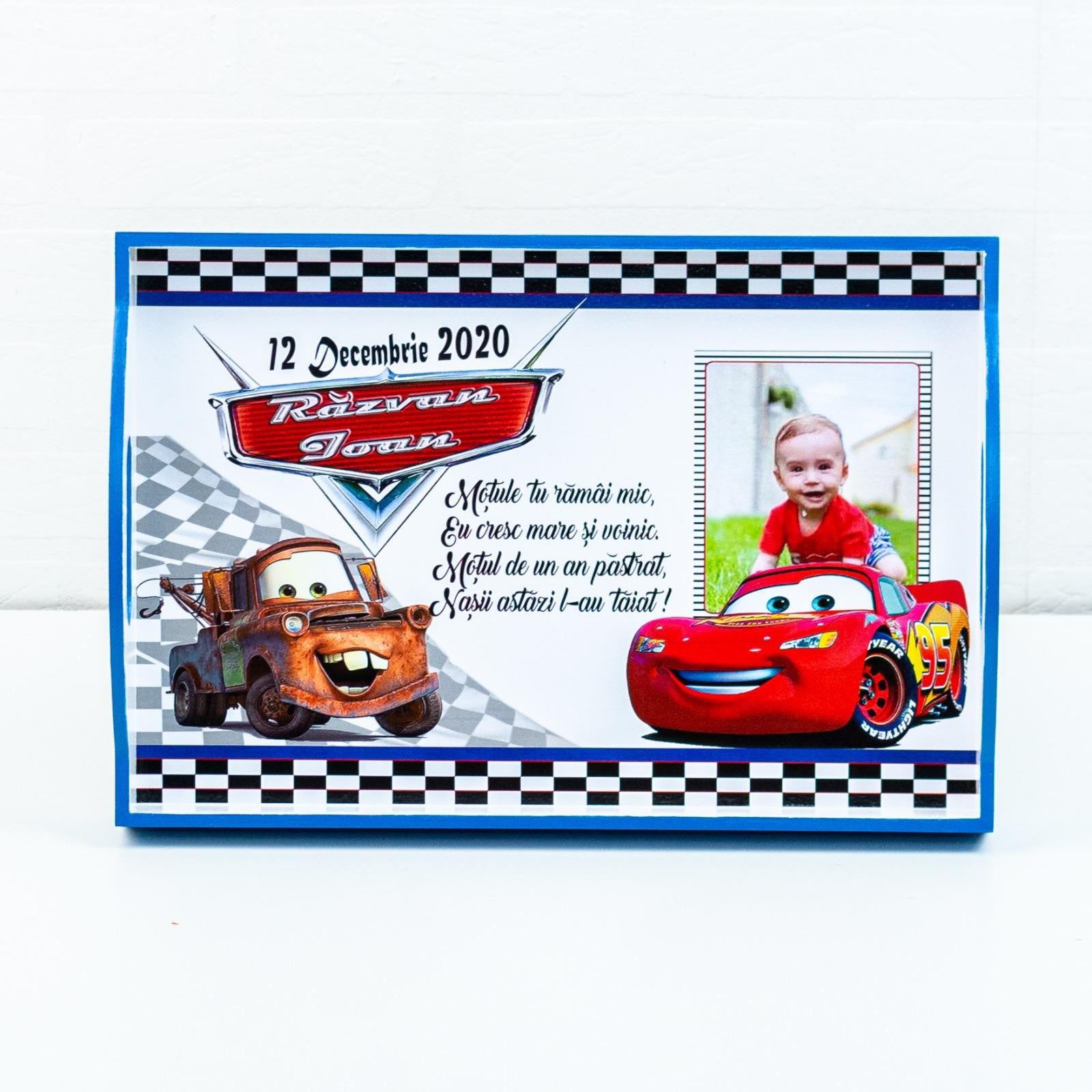 Set tăviță mot personalizat Cars Albastru 1 - RoHandWork
