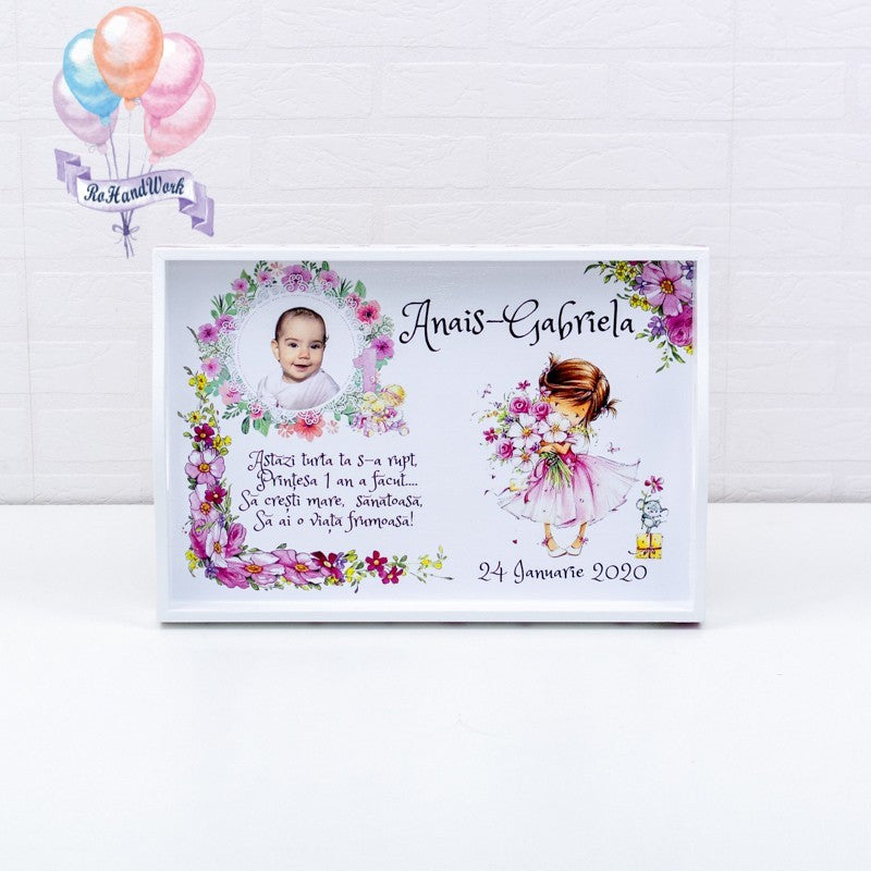 Set mot cu Fetita Roz cu flori - RoHandWork