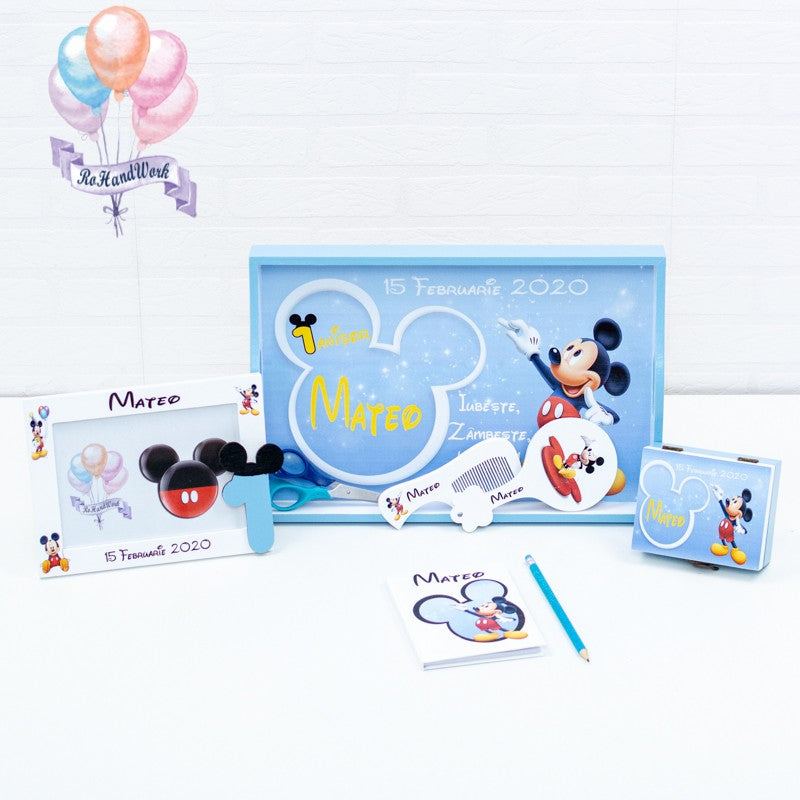 Set mot personalizat Mickey Mouse Creta iubeste-set tava pentru taiere mot - RoHandWork