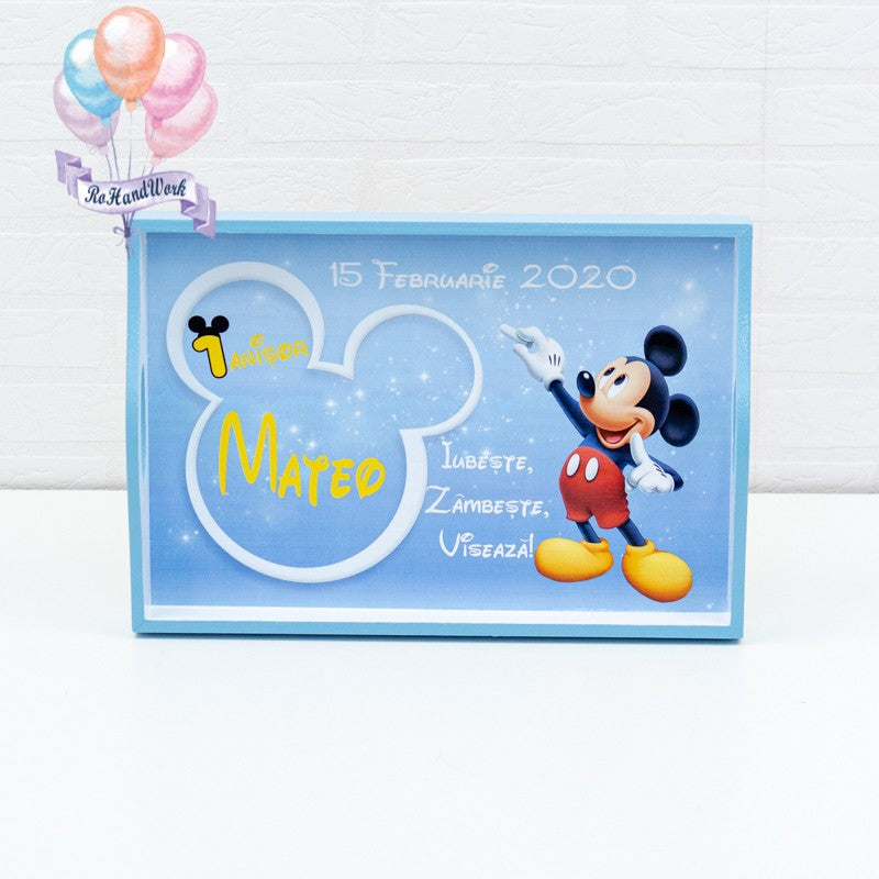 Set mot personalizat Mickey Mouse Creta iubeste-set tava pentru taiere mot - RoHandWork