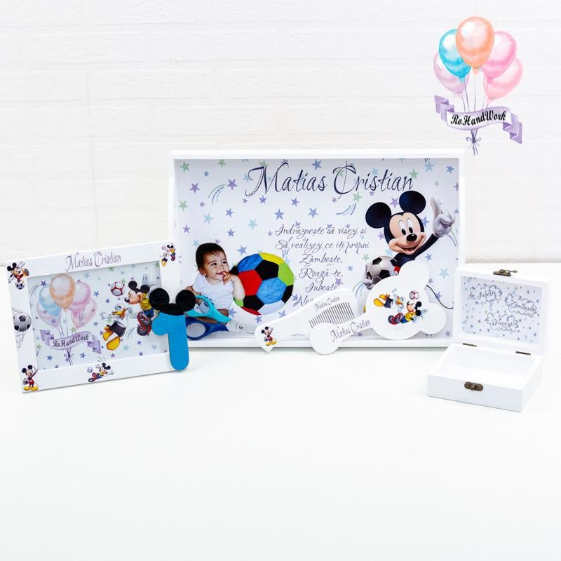 Set tăiere mot cu poză Mickey Mouse Fotbalist personalizat - RoHandWork