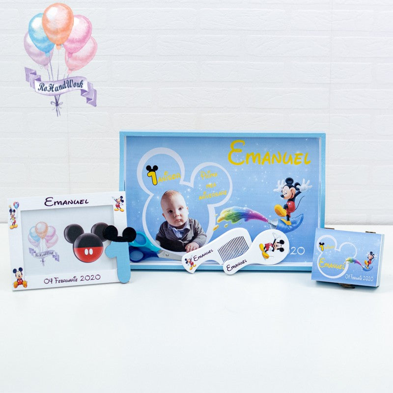 Set mot personalizat cu poză Mickey Mouse paint multicolor-set tava pentru taiere mot - RoHandWork