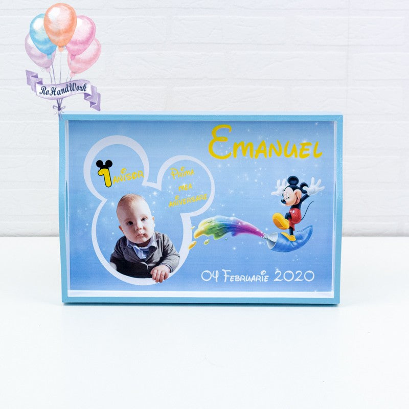 Set mot personalizat cu poză Mickey Mouse paint multicolor-set tava pentru taiere mot - RoHandWork