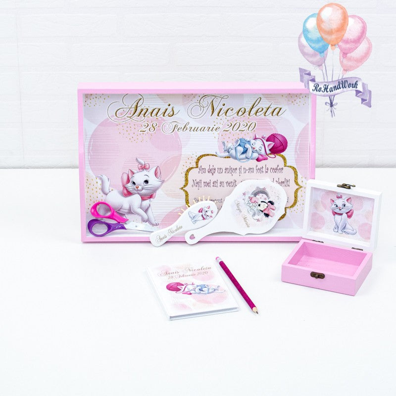Set mot pisica Marie roz - RoHandWork