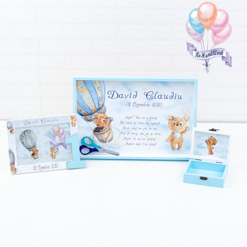 Set mot Ursulet in balon norisor-set tava pentru taiere mot RoHandWork