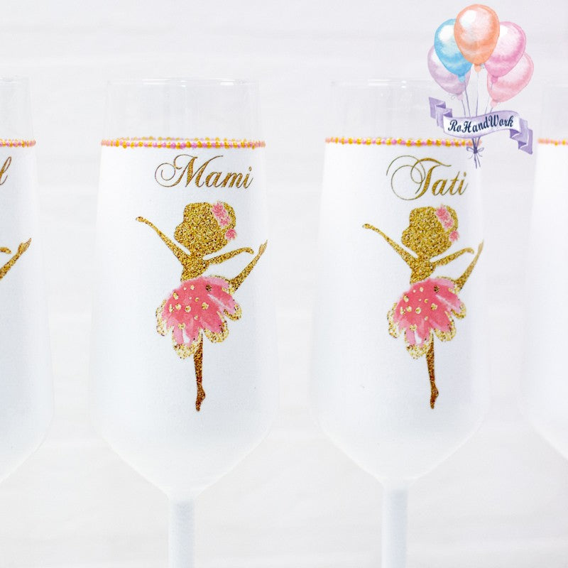 Set pahare botez Balerina RoHandWork