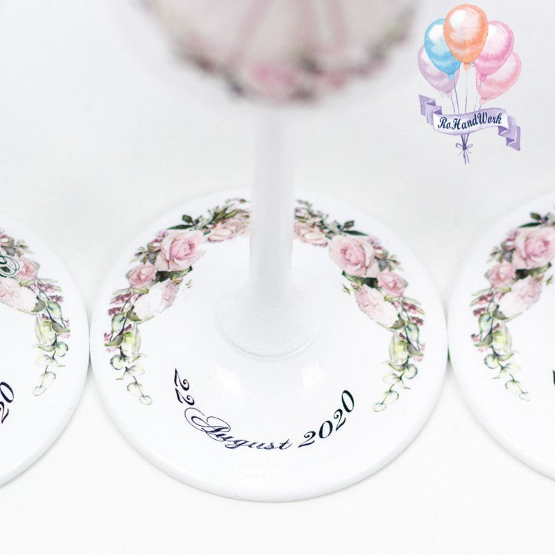 Set Pahare Nuntă - Siluete 1 - RoHandWork