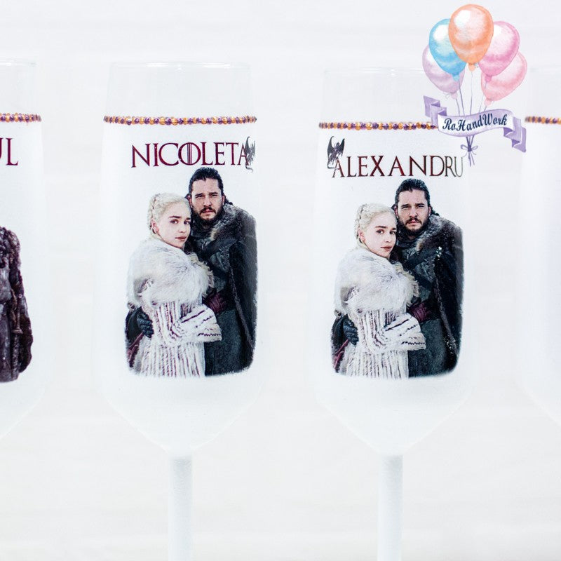 Set pahare Nunta Urzeala Tronurilor (Game of Thrones) - RoHandWork