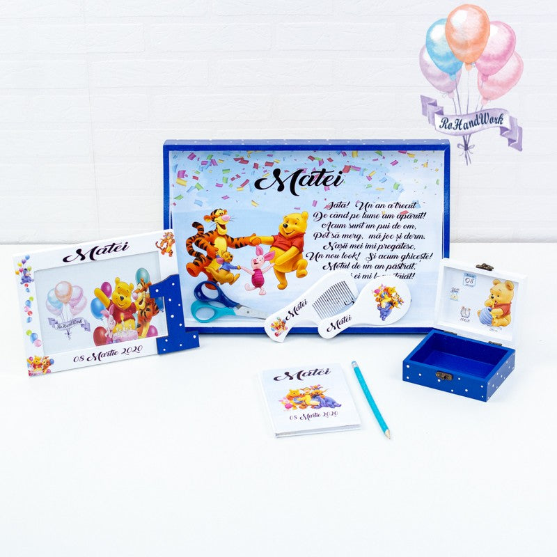 Set tavita mot personalizat Winnie the pooh2-set tava pentru taiere mot - RoHandWork