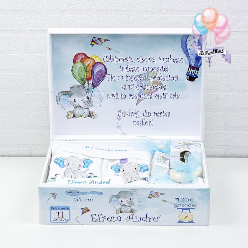 Set trusou botez Elefantel cu baloane - RoHandWork