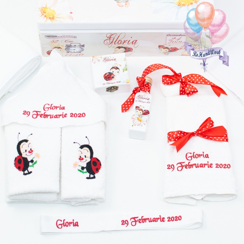 Set trusou Buburuza botez personalizat - RoHandWork