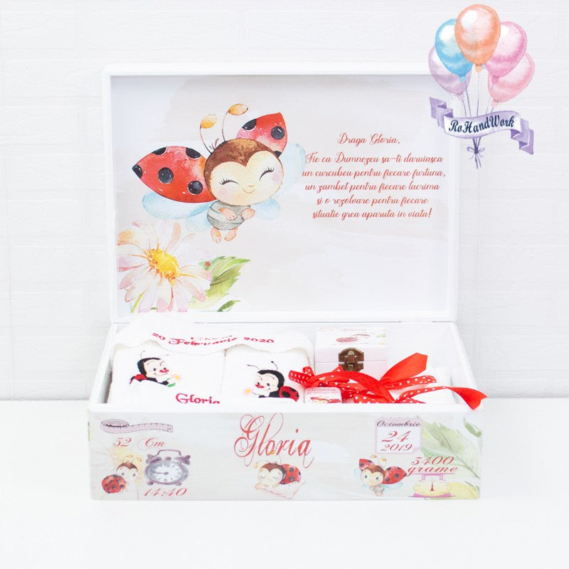 Set trusou Buburuza botez personalizat - RoHandWork
