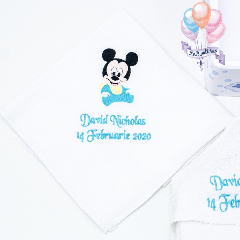 Set trusou baby Mickey Mouse blue - RoHandWork