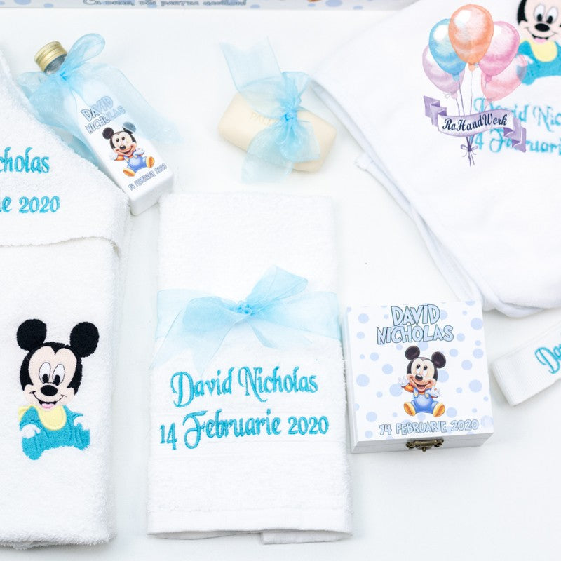 Set trusou baby Mickey Mouse blue - RoHandWork