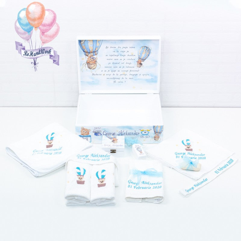 Set trusou Ursulet în balon voiaj - RoHandWork