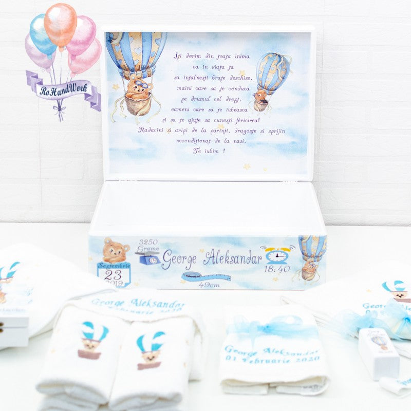 Set trusou Ursulet în balon voiaj - RoHandWork
