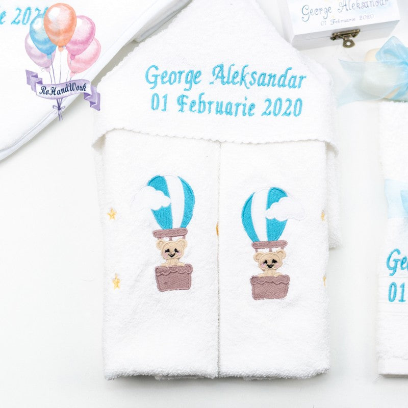 Set trusou Ursulet în balon voiaj - RoHandWork