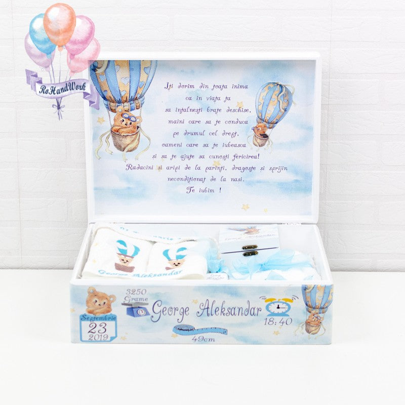 Set trusou Ursulet în balon voiaj - RoHandWork