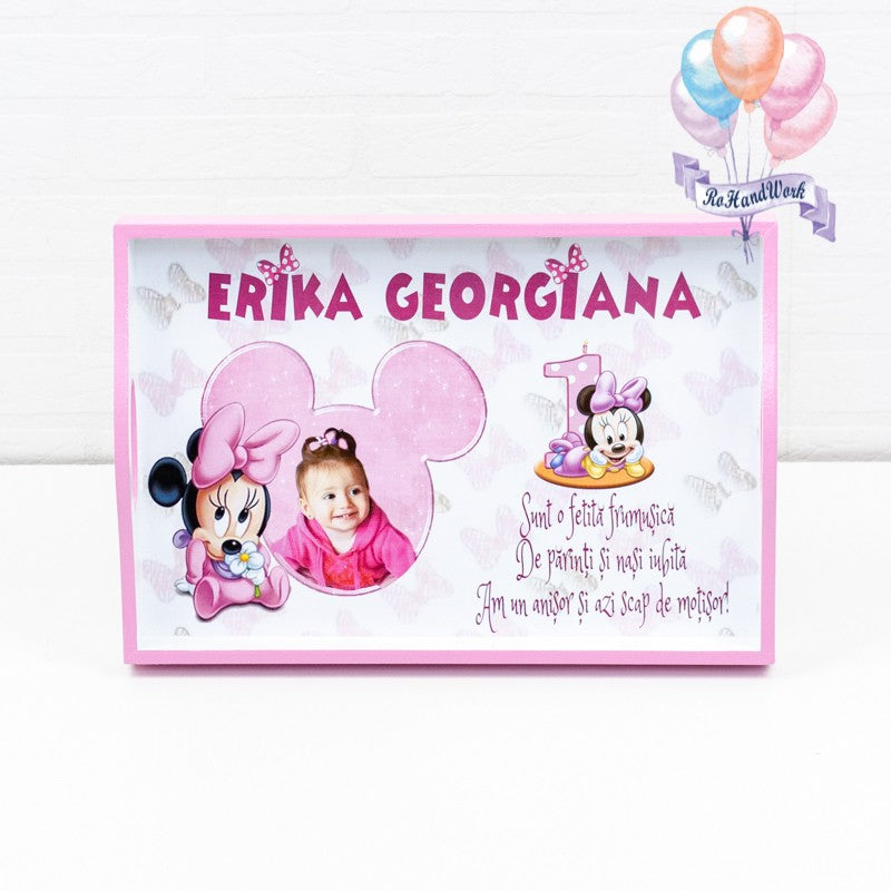 Tavita de mot Baby Minnie mouse roz 2 - RoHandWork