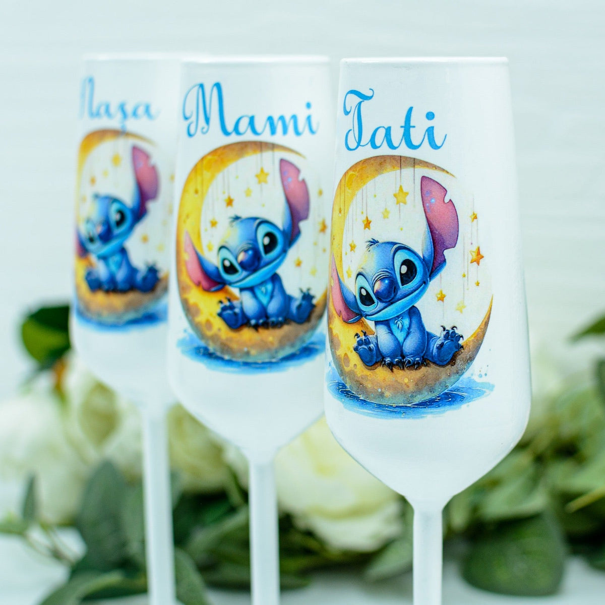 Pahare personalizate botez Stitch RoHandWork