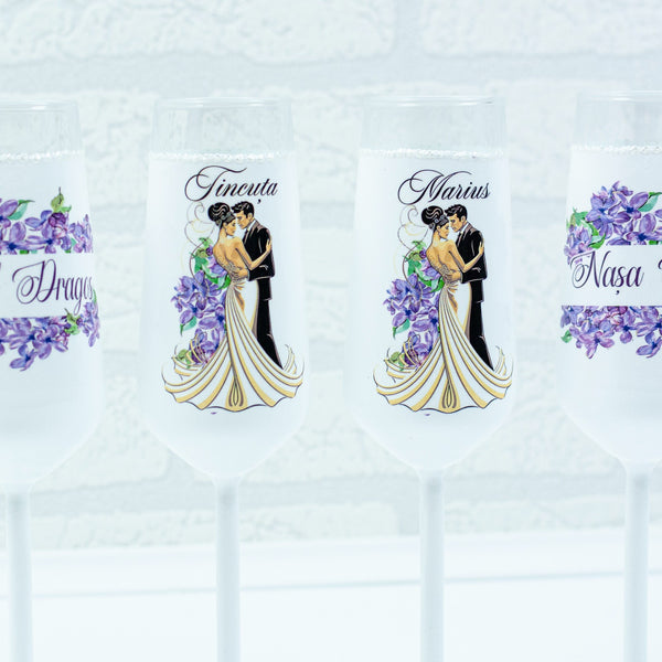 Set pahare Nunta sau botez Iris RoHandWork