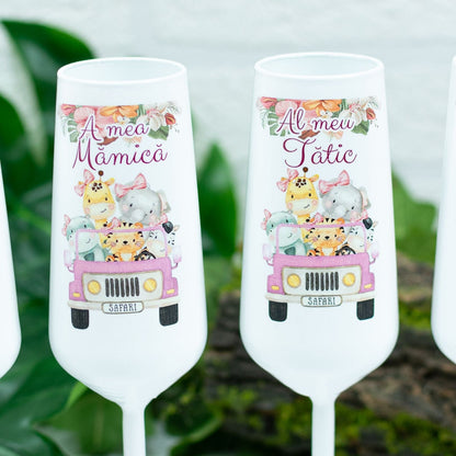 Pahare personalizate botez animăluțe mașină RoHandWork