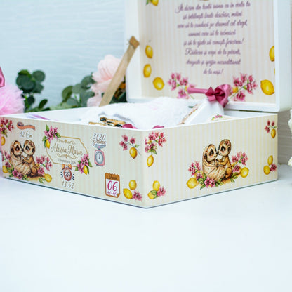Trusou personalizat pentru botez -Lămâi și Suricate RoHandWork