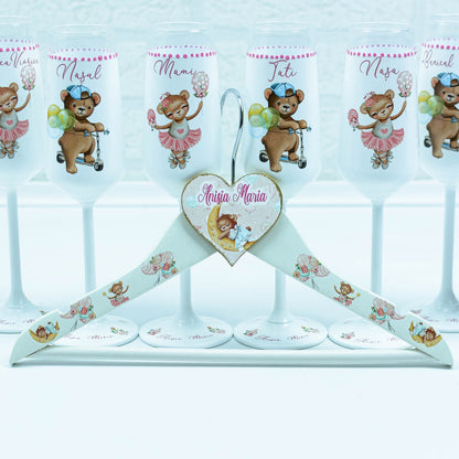 Umeras copil botez personalizat ursuleț pe lună RoHandWork