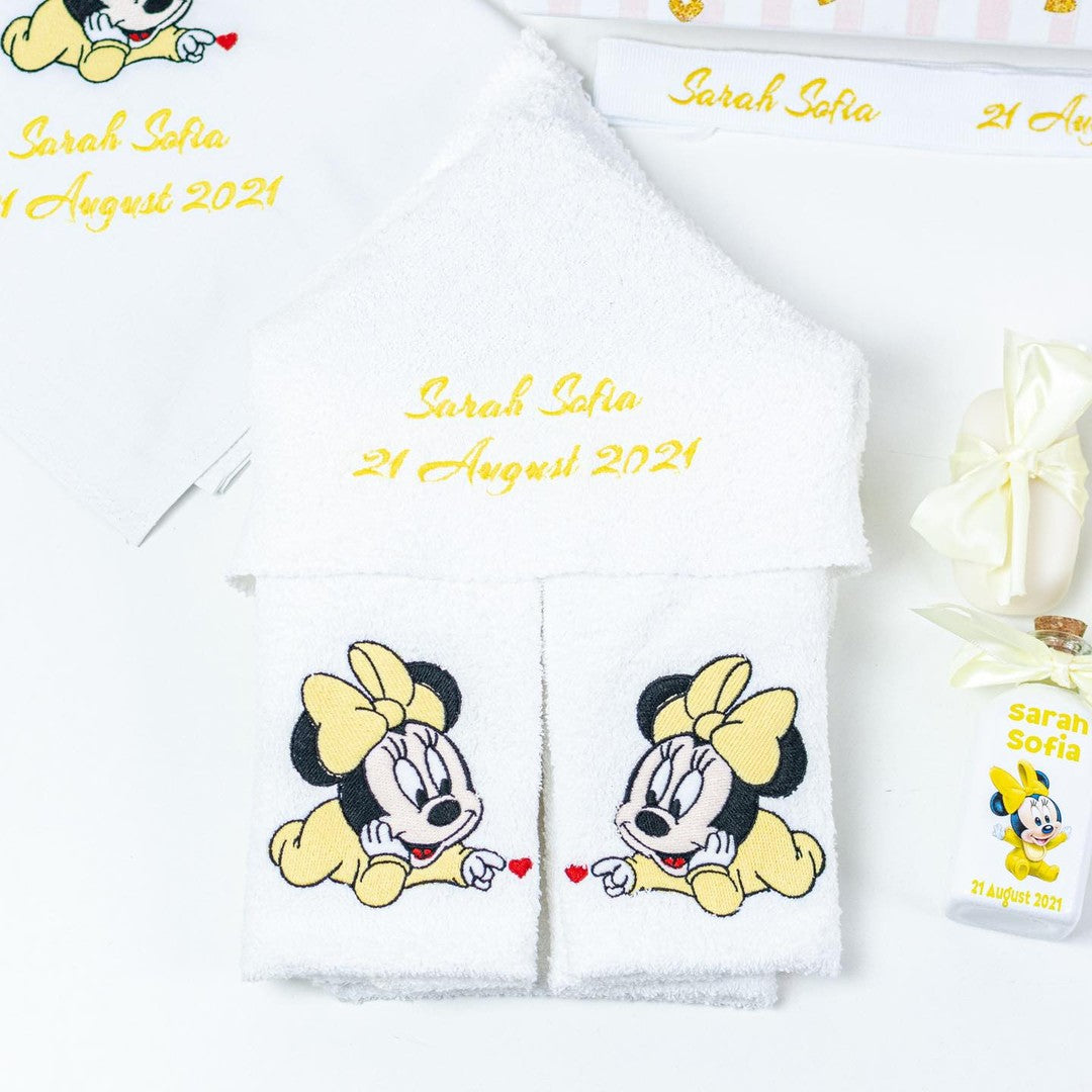 Set trusou botez baby Minnie Galben RoHandWork