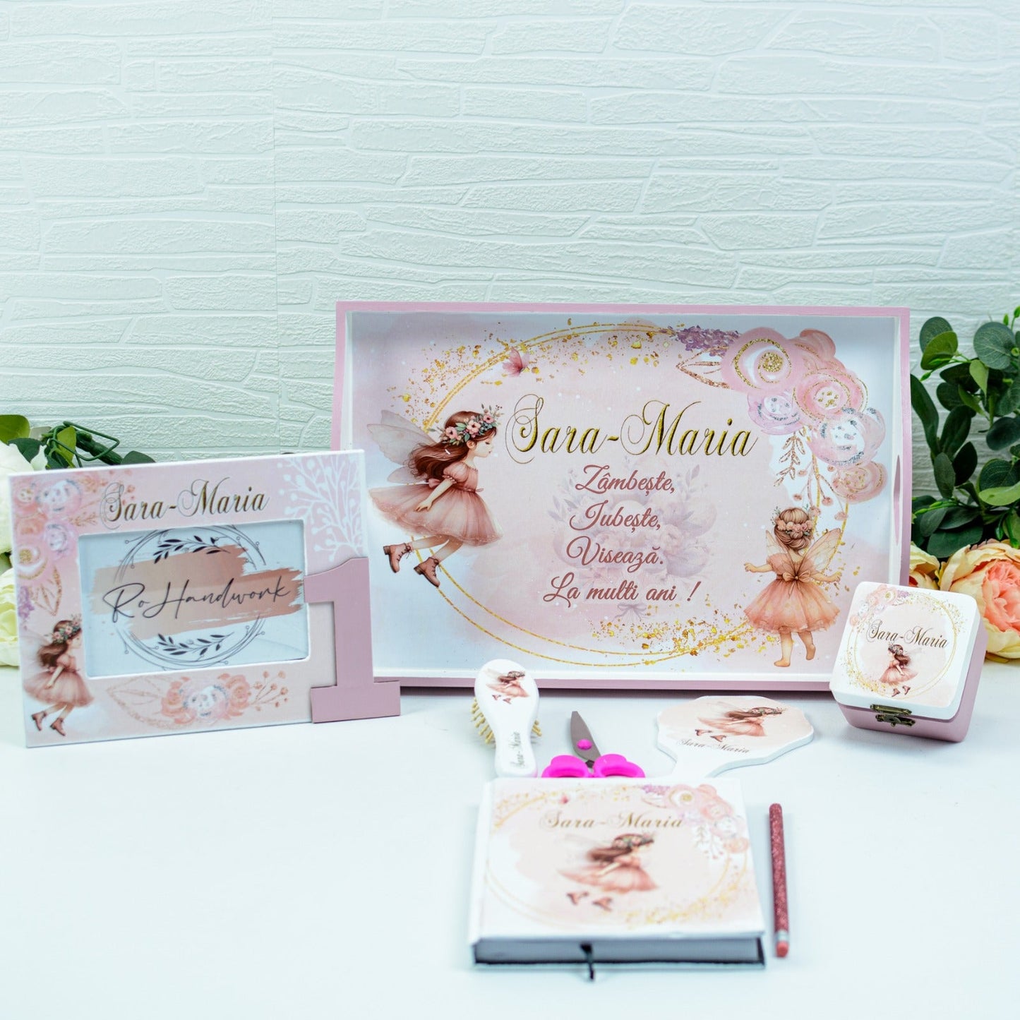 Set mot Zână delicată    - set tava taiere mot personalizat RoHandWork